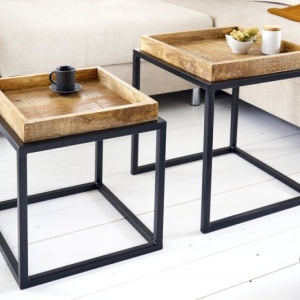 Set de 2 masute design industrial Serviteur - Img 2