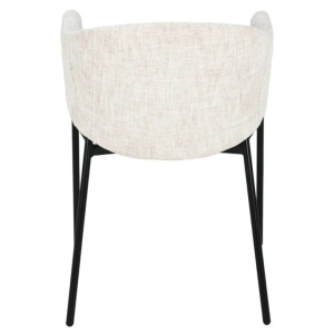 Set de 2 scaune aspect retro, Metal Negru, Chenille Bej, NOBLESSE A-47578 VC - Img 8