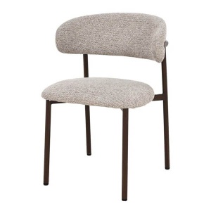 Set de 2 scaune BELLANO, material texturat taupe bej - Img 2
