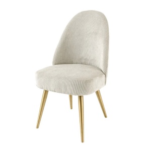 Set de 2 scaune, Catifea Raiata, Bej, MIA CASA, A-45926 VC