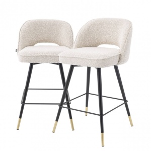 Set de 2 scaune de bar design modern Cliff, H-92,5cm crem 114649 HZ