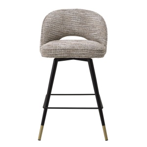 Set de 2 scaune de bar design modern LUX Cliff, H-92,5cm bej mademoiselle 115284 HZ - Img 3