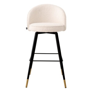 Set de 2 scaune de bar pivotante, design LUX, Bar Stool Cooper crem - Img 3