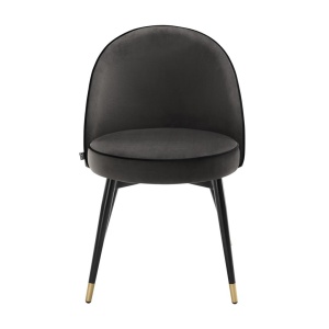 Set de 2 scaune elegante design LUX Cooper, catifea gri inchis 113125 HZ - Img 3