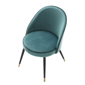 Set de 2 scaune elegante design LUX Cooper, catifea turcoaz 113123 HZ - Img 8