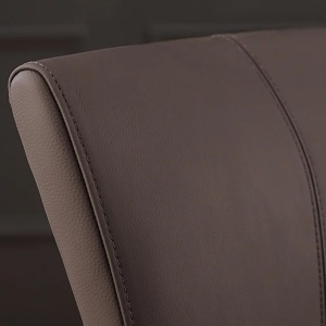 Set de 2 scaune, Metal, Piele Naturala, Gri Taupe, SAMSON A-45173 VC - Img 4