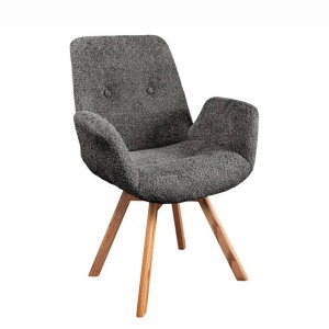 Set de 2 scaune pivotante Baltic stejar/ gri inchis
