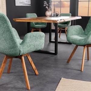 Set de 2 scaune pivotante Baltic stejar/ verde menta - Img 3
