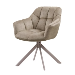 Set de 2 scaune pivotante PAPILLON catifea greige/ bej - Img 3