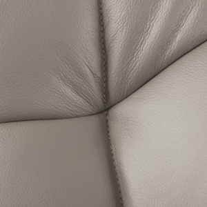 Set de 2 scaune pivotante PAPILLON piele taupe/ negru - Img 13