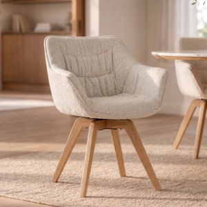 Set de 2 scaune pivotante The Dutch Comfort boucle bej - Img 4
