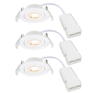 Set de 3 spoturi LED incastrabile directionabile Monolo alb