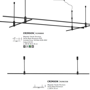 Sistem magnetic-decorativ tubular electrificat CRIMSON NVL-9190800 192428 universul-luminii.ro