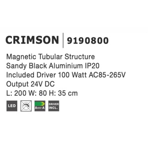 Sistem magnetic-decorativ tubular electrificat CRIMSON NVL-9190800 87888 universul-luminii.ro