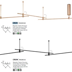 Sistem tubular magnetic-decorativ CRON, negru NVL-9028311 87898 universul-luminii.ro