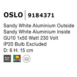 Spot aplicat design modern OSLO alb, H-15cm NVL-9184371 - Img 3