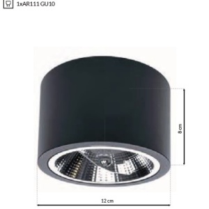 Spot aplicat design modern REDONDO negru 204348 universul-luminii.ro