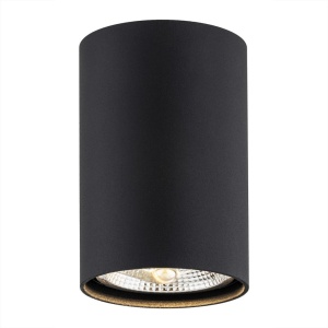 Spot aplicat design modern TUBO negru 12cm