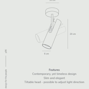 Spot aplicat directionabil design minimalist MIB 6 negru 2020666003 DFTP - Img 5