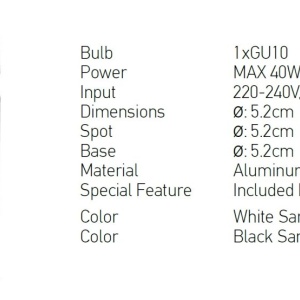 Spot aplicat directionabil design modern Yinc negru 118358 universul-luminii.ro