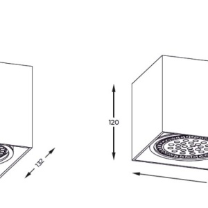 Spot aplicat modern BOX 1 negru - Img 2