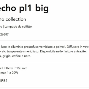 Spot aplicat modern Techo pl1 big gri 143558 universul-luminii.ro