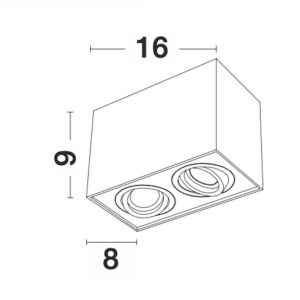 Spot aplicat tavan ajustabil RENDE 2L alb 223428 universul-luminii.ro