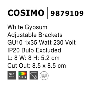 Spot din ghips incastrabil tavan fals COSIMO NVL-9879109 81388 universul-luminii.ro