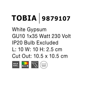 Spot din ghips incastrabil tavan fals TOBIA NVL-9879107 81028 universul-luminii.ro