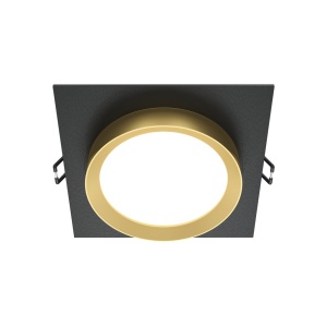 Spot incastrabil design tehnic Loop negru, auriu 11x11cm - Img 1