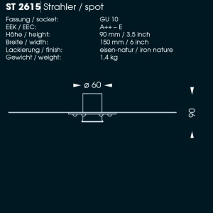 Spot incastrabil din fier forjat ST 2615 47288 universul-luminii.ro