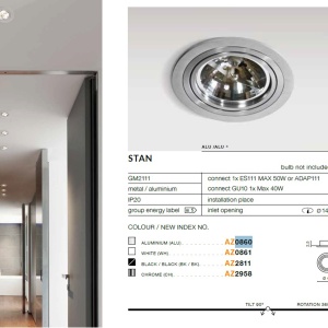 Spot incastrabil directionabil de tavan/plafon STAN BK 81588 universul-luminii.ro