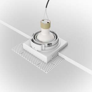 Spot incastrabil directionabil design tehnic Atom alb 13x13cm 178628 universul-luminii.ro