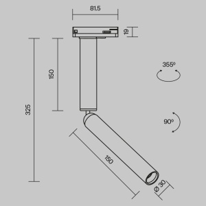 Spot LED, accesoriu pentru sinele monofazate Unity, Dual negru - Img 13