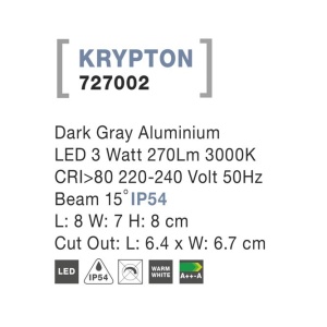 Spot LED ambiental de exterior IP54 KRYPTON NVL-727002 79668 universul-luminii.ro