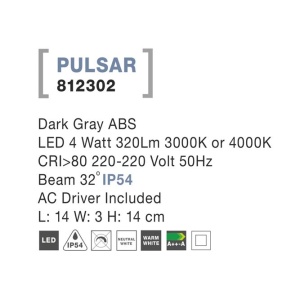 Spot LED ambiental de exterior IP54 PULSAR NVL-812302 79648 universul-luminii.ro