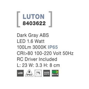 Spot LED ambiental scari de exterior IP65 Luton NVL-8403622 79618 universul-luminii.ro