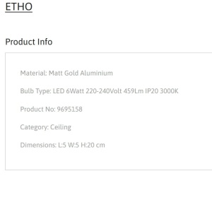 Spot LED aplicat design modern ETHO auriu, NVL-9695158 - Img 6