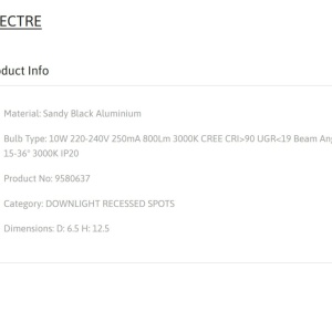 Spot LED aplicat SPECTRE 10W negru - Img 2