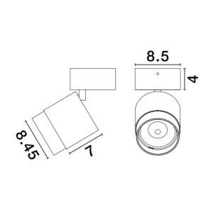 Spot LED aplicat SPECTRE 15W negru/alama - Img 6