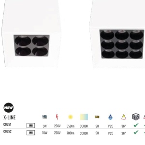 Spot LED aplicat X-line 10W alb - Img 5