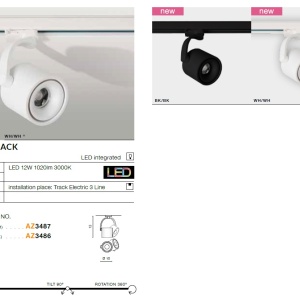 Spot LED directionabil pe sina COSTA ARM TRACK negru ZZ AZ3486 81188 universul-luminii.ro