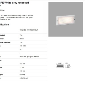 Spot LED incastrabil de exterior IP54 iluminat ambiental STRIPE alb 82088 universul-luminii.ro