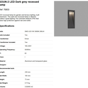 Spot LED incastrabil de exterior SOUN-2 70833 71338 universul-luminii.ro