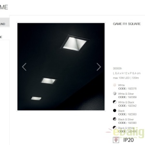Spot LED incastrabil design modern GAME FI1 SQUARE alb / alb 192376 - Img 3
