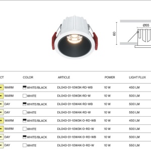 Spot LED incastrabil dimabil design tehnic Alpha alb, negru, 4000K 67368 universul-luminii.ro