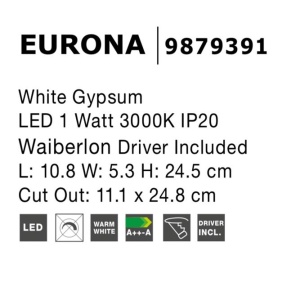 Spot LED incastrabil ideal pentru iluminat scara sau hol EURONA, 10,8x24,5cm NVL-9879391 81448 universul-luminii.ro