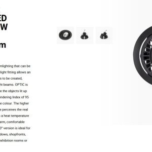 Spot LED incastrabil OPTIC Black downlight LED CRI95 24/36W 3000K 20° 2615/3700 lm 111048 universul-luminii.ro