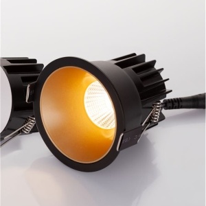 Spot LED incastrabil tavan fals / plafon LUELA 3000K negru/auriu 141198 universul-luminii.ro