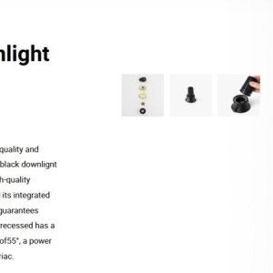 Spot LED incastrabil TULIPA Black recessed downlight 7W 55° 4000K CRI90 triac 111848 universul-luminii.ro